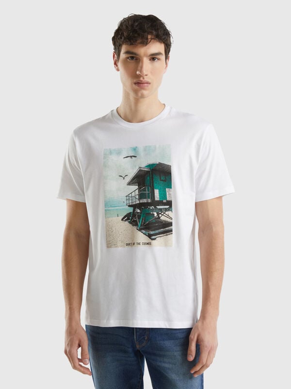 Camiseta de algodón orgánico con estampado Hombre