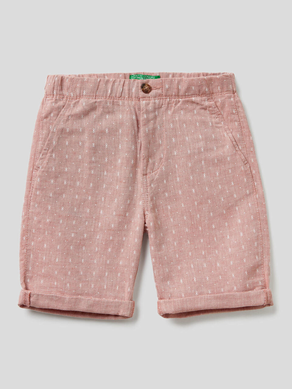 Bermudas en mezcla de algodón y lino image number null