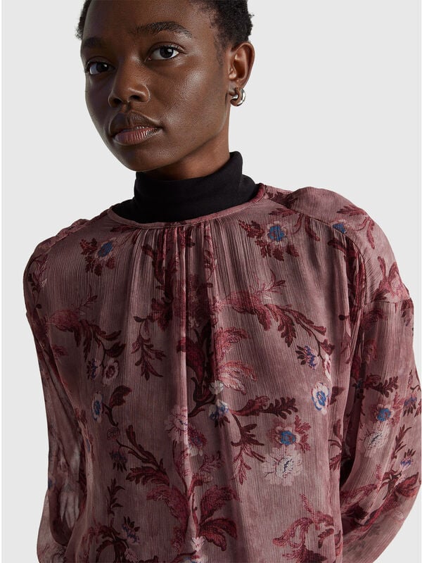 Blusa floral fluida Mujer