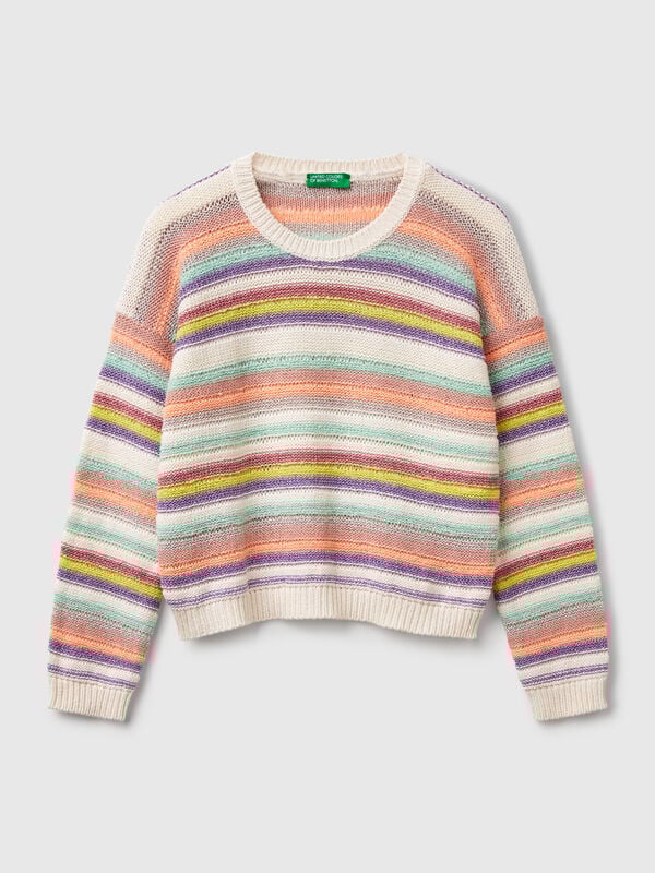 Jersey de rayas multicolor con lúrex Niña