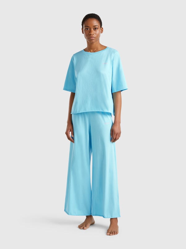 Pijama holgado de puro algodón Mujer