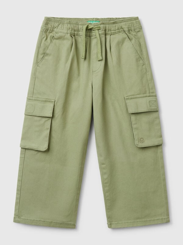 Pantalón cargo de algodón elástico Niño