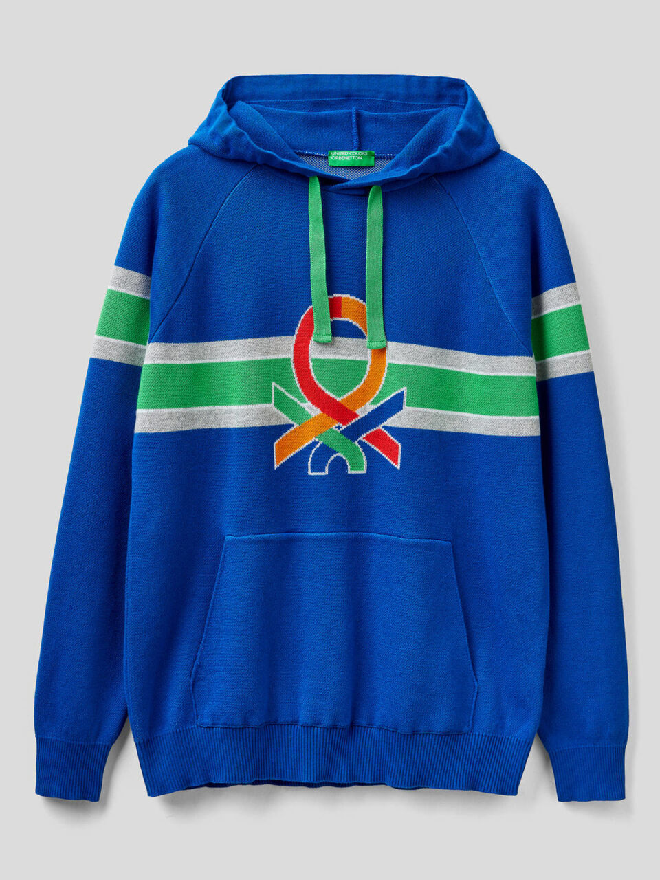 Jersey con capucha y logo multicolor image number 1