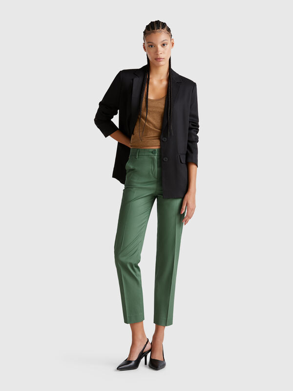 Chinos de algodón elástico Mujer