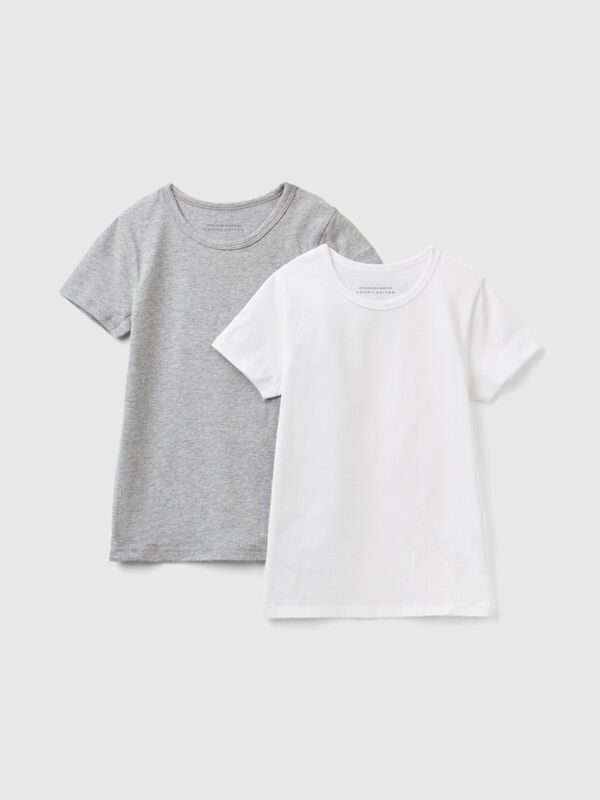 Dos camisetas de algodón orgánico elástico Niño