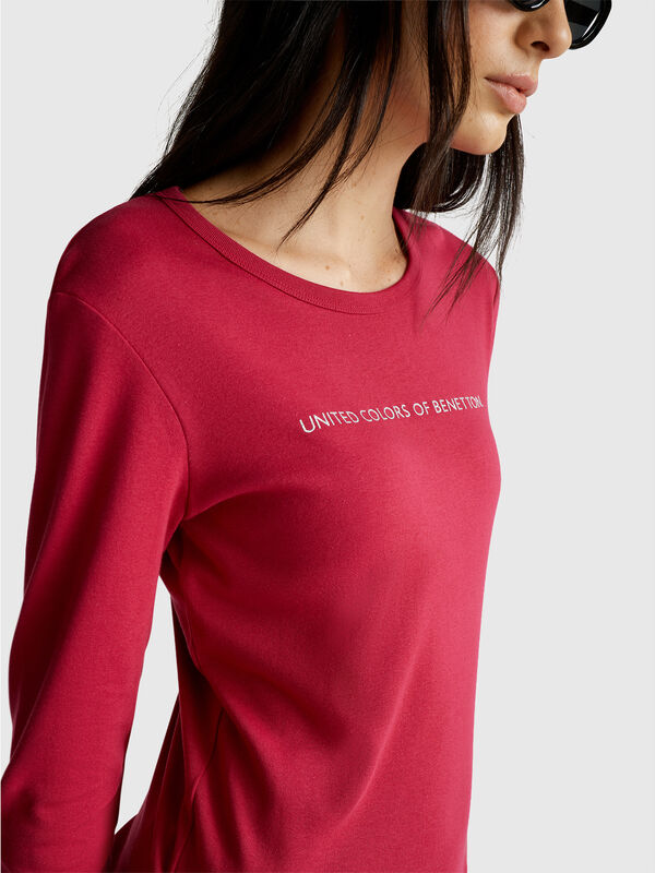Camiseta de manga larga 100% algodón Mujer