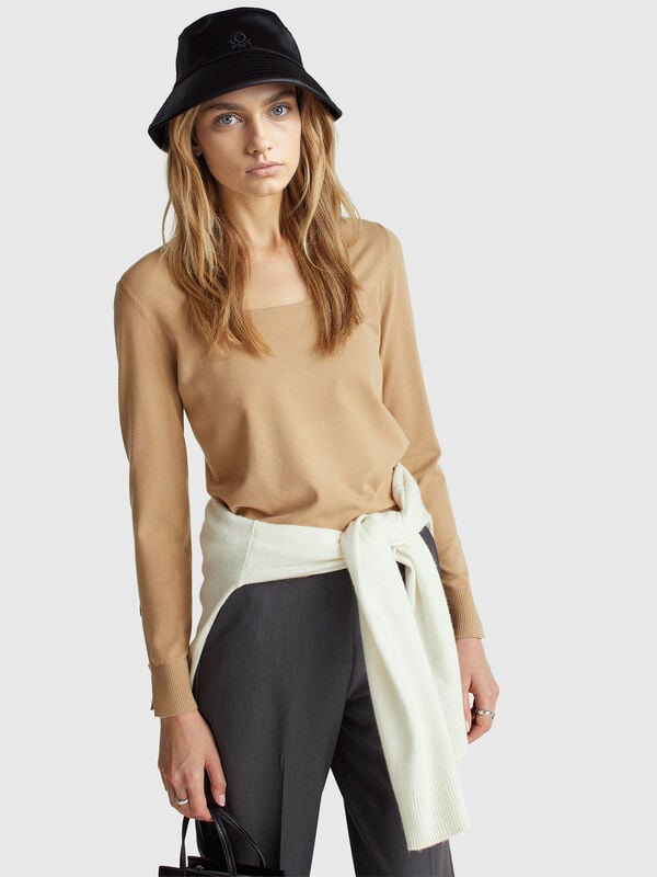 Suéter de cuello cuadrado Mujer