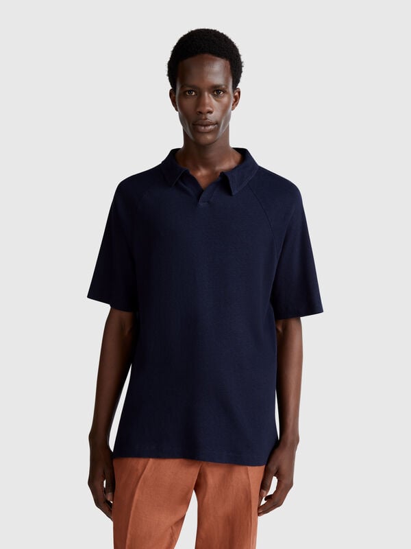 Polo mezcla de lino Hombre