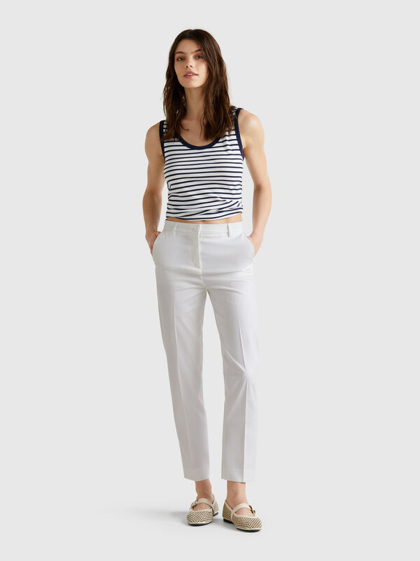 Chinos de algodón elástico Mujer