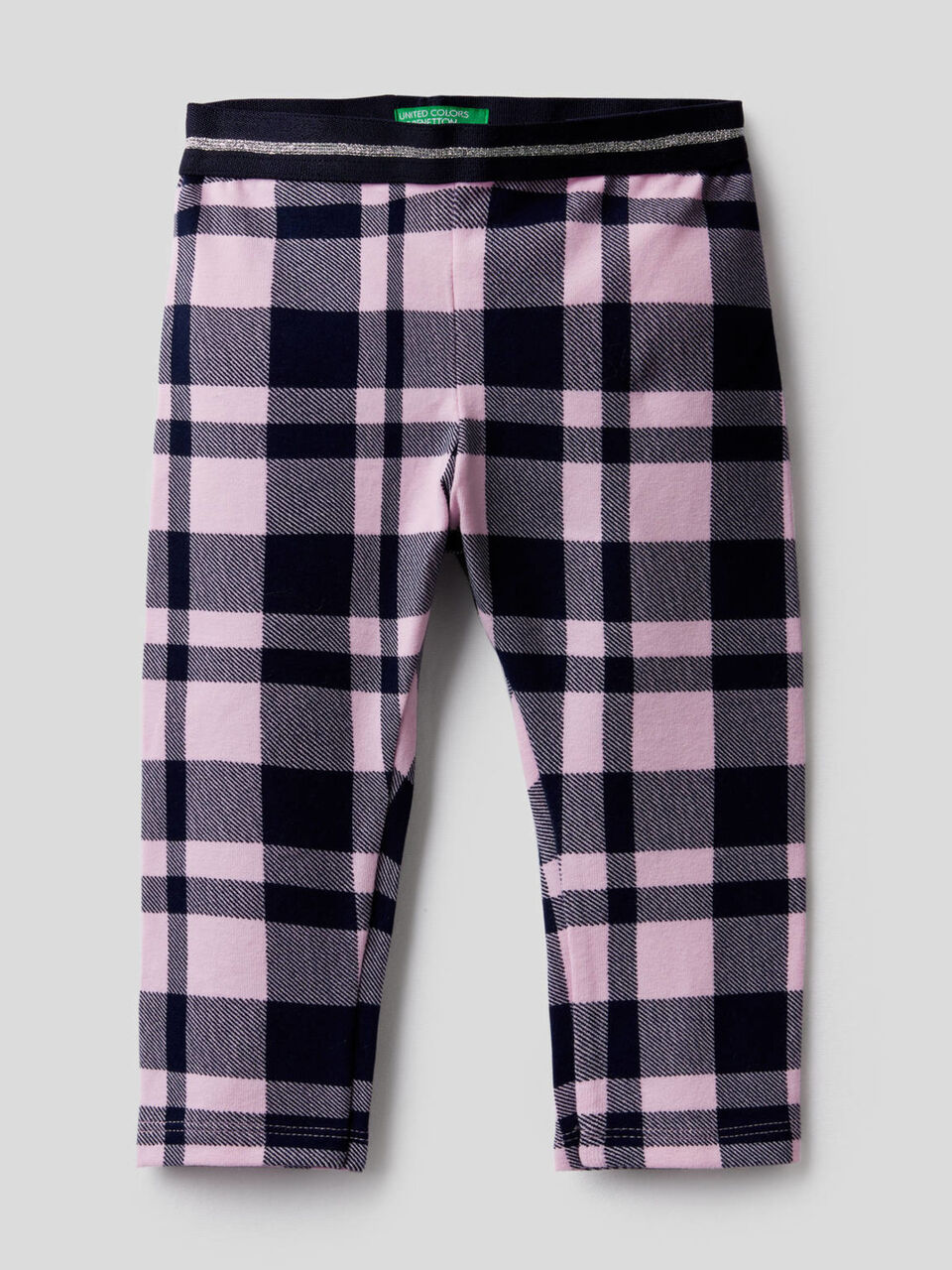Leggings de cuadros de algodón elástico image number 1