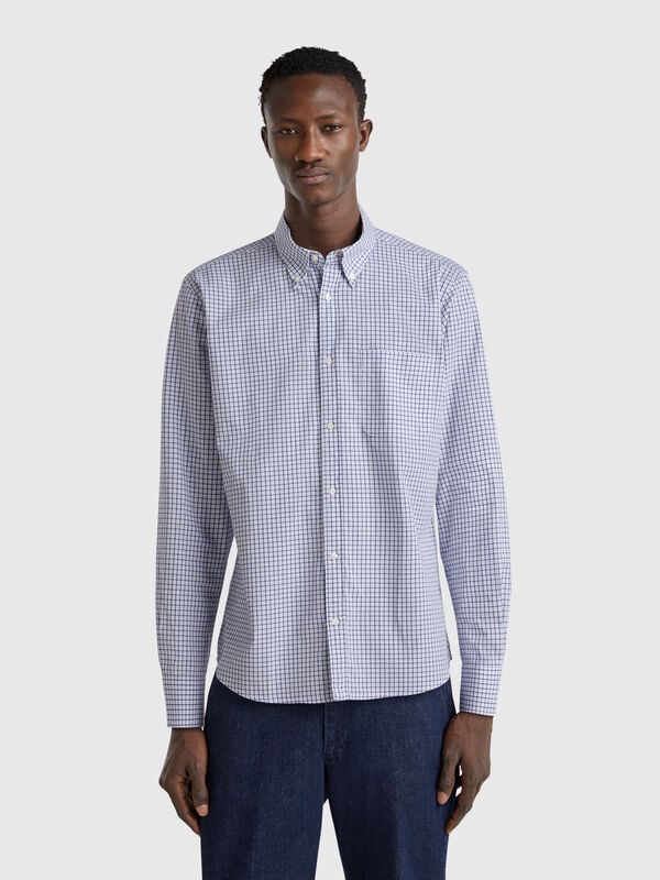 Camisa de cuadros con botones Hombre