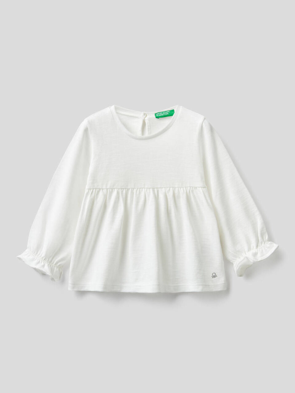 Blusa de 100 % algodón orgánico con volante image number 1