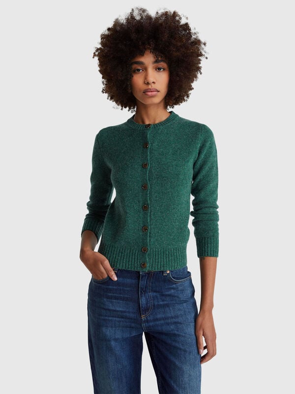 Cárdigan de pura lana Shetland Mujer