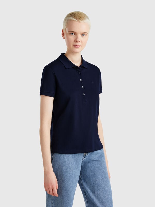 Polo slim fit de algodón elástico Mujer
