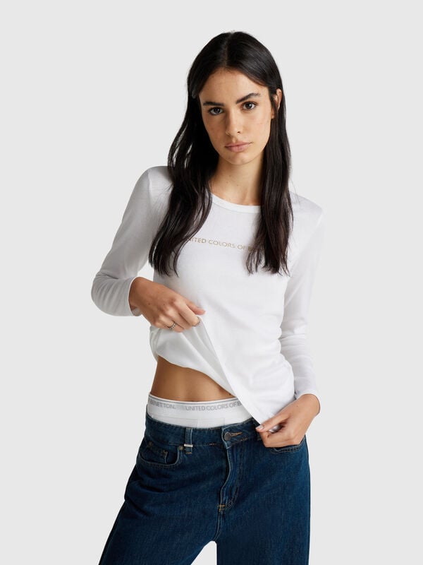 Camiseta de manga larga 100% algodón Mujer