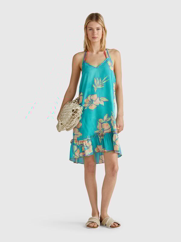 Vestido con estampado de flores Mujer