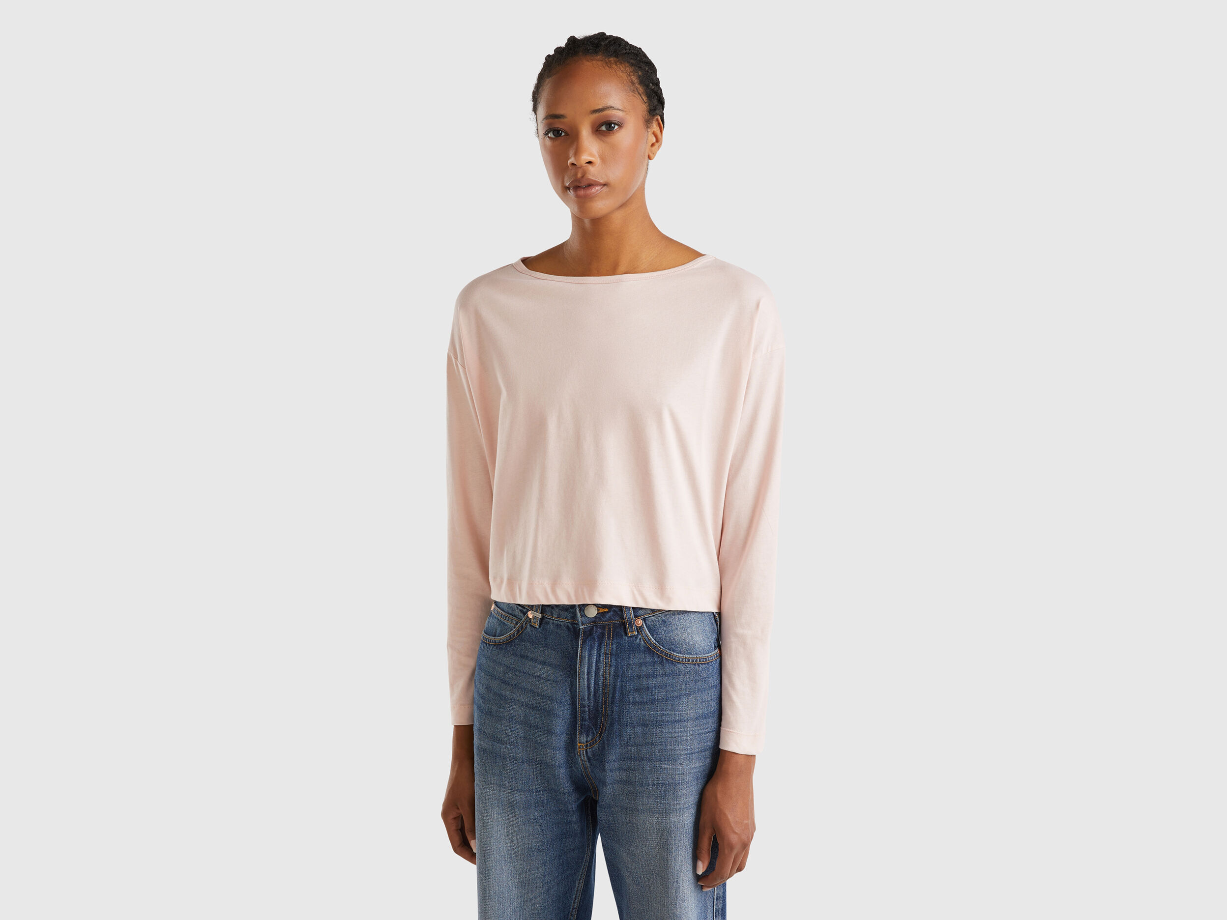 Camisetas algodon manga larga mujer best sale