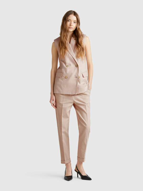 Pantalón regular fit raya diplomática Mujer