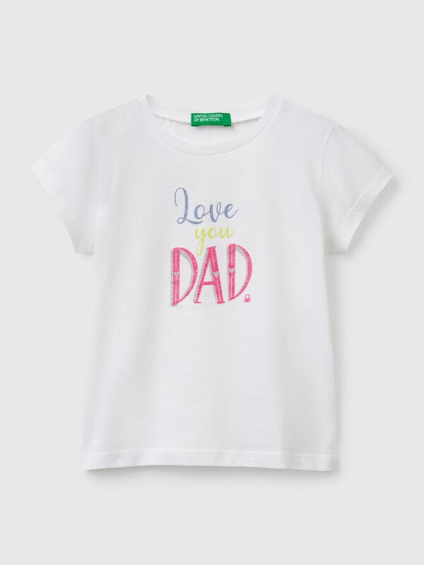 Camiseta de algodón con purpurina Niña