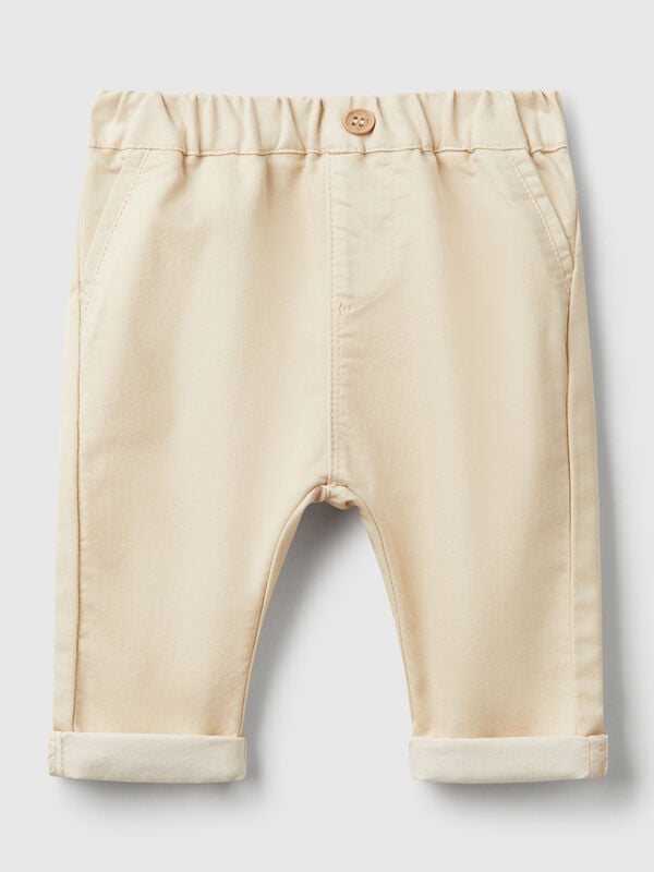 Pantalón de mezcla de algodón elástico Recién nacidos