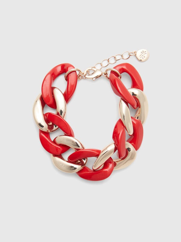 Pulsera de cadena de oro y ladrillo Mujer