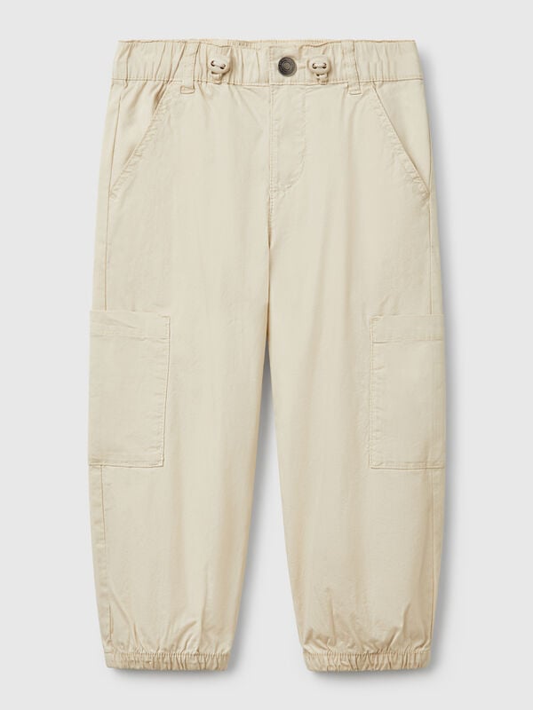 Pantalón paracaídas de algodón elástico Niño