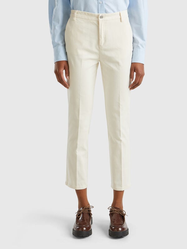 Pantalones chinos de terciopelo elástico Mujer