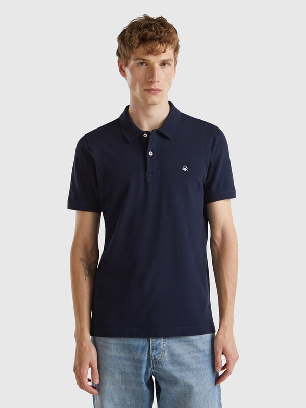 Polo azul noche slim fit Hombre