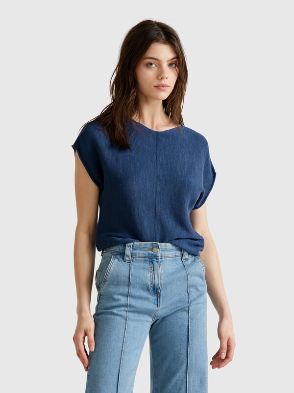 Jersey de algodón y lino Mujer