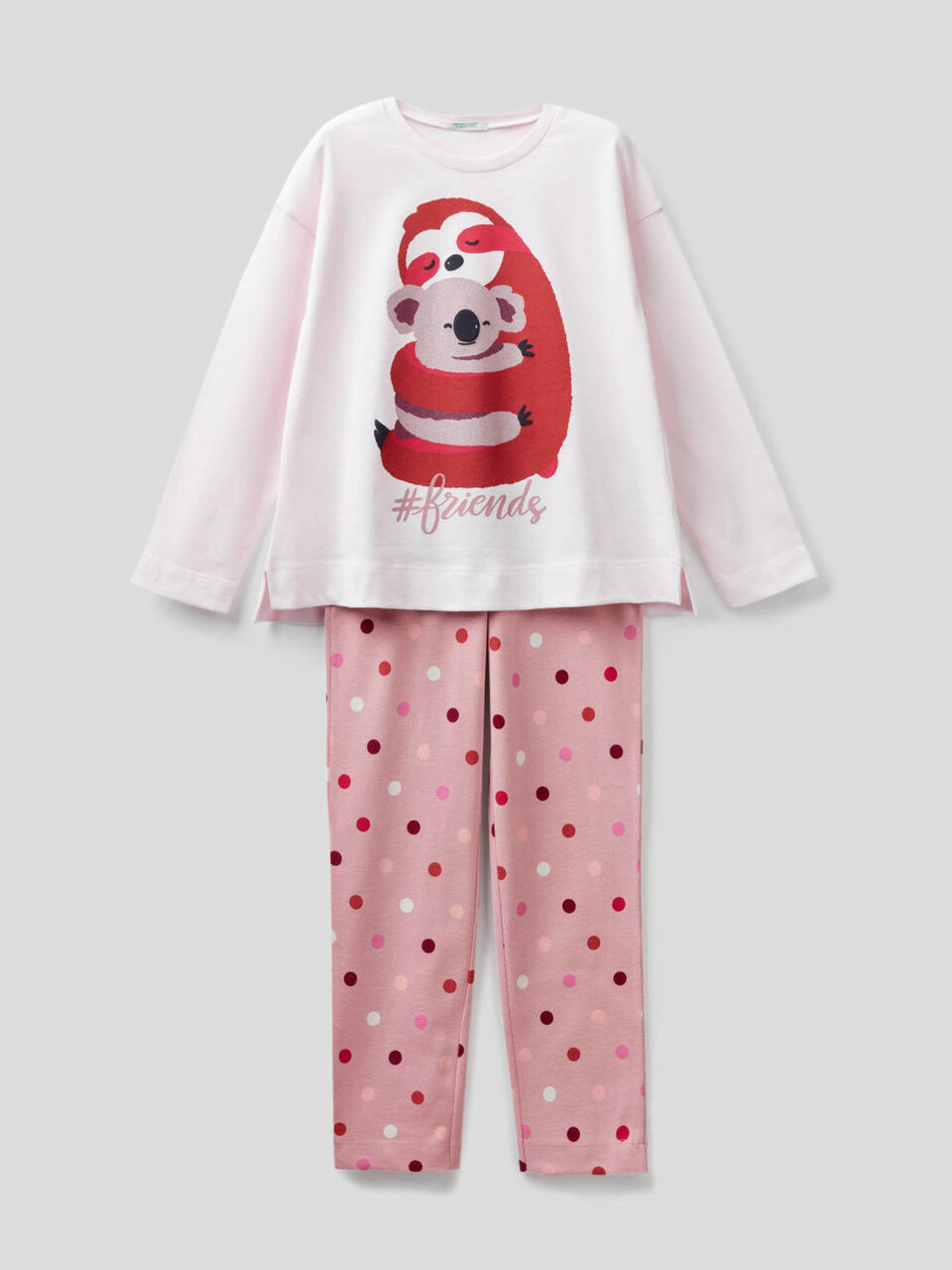 Pijama de 100 % algodón con estampado de glitter image number 1