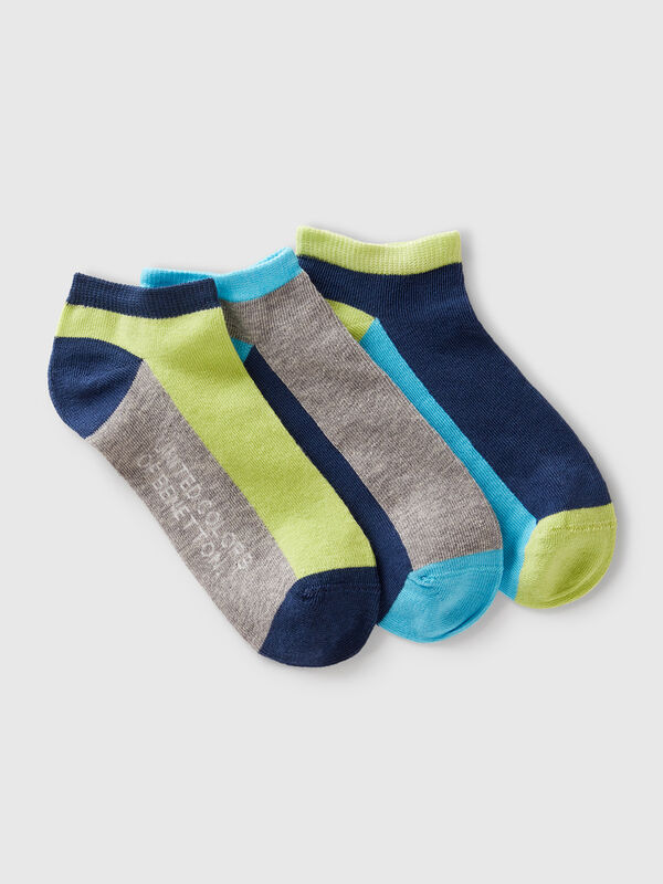 Tres pares de calcetines color block Niño