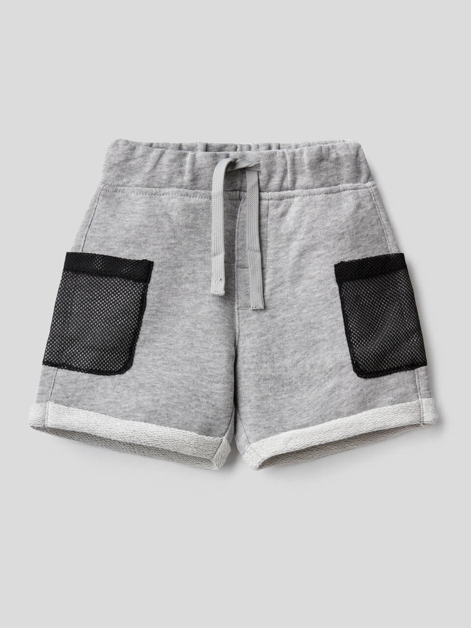 Bermudas de felpa con bolsillos de rejilla image number null