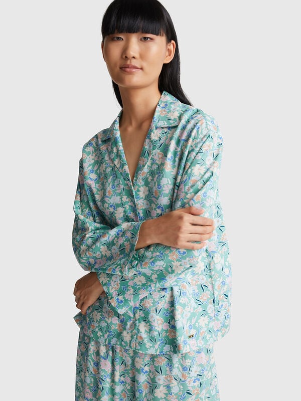 Pijama floral fluido Mujer