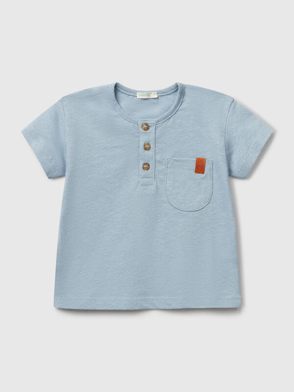 Camiseta con escote henley Recién nacidos
