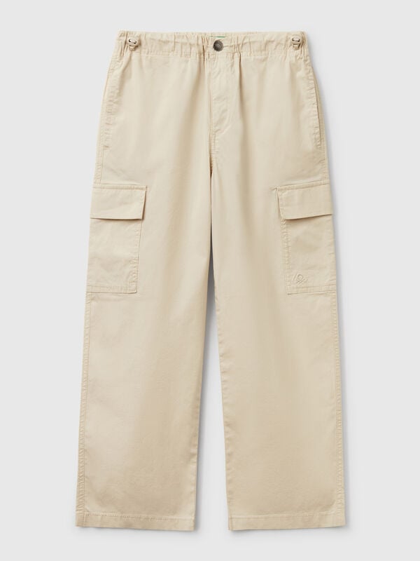 Pantalón paracaídas de algodón elástico Niño