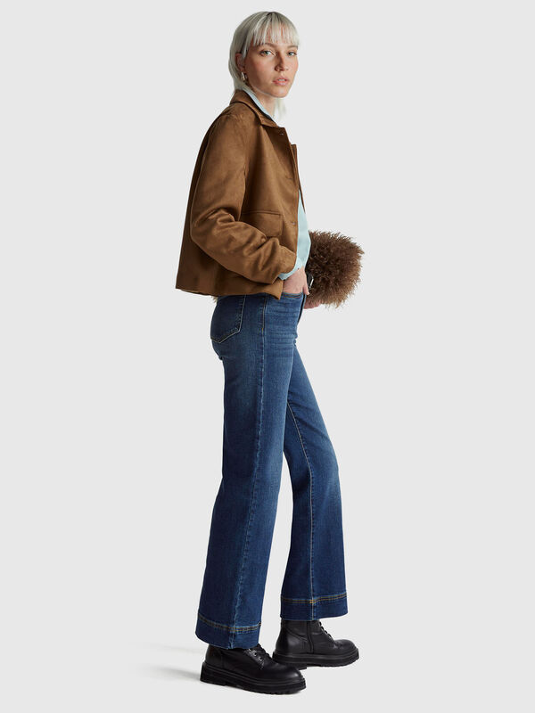 Vaqueros acampanados de algodón reciclado Mujer