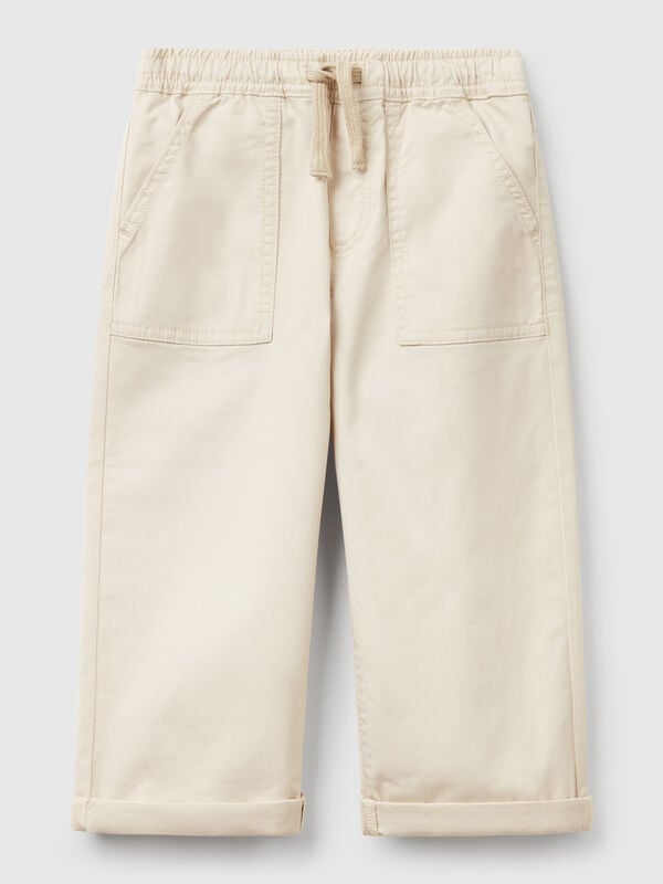 Joggers de algodón elástico con cordón de ajuste Niño