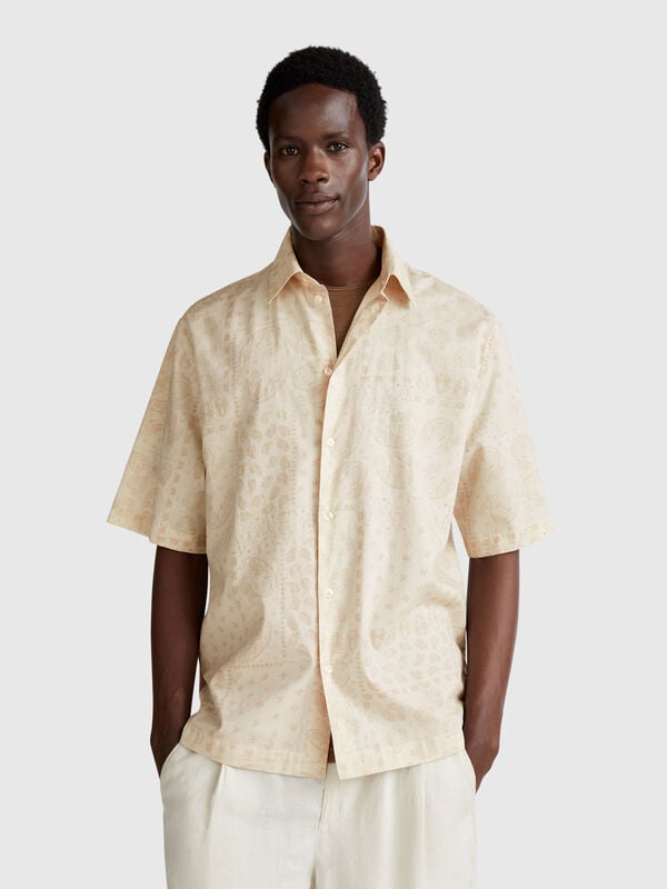 Camisa estampada manga corta Hombre