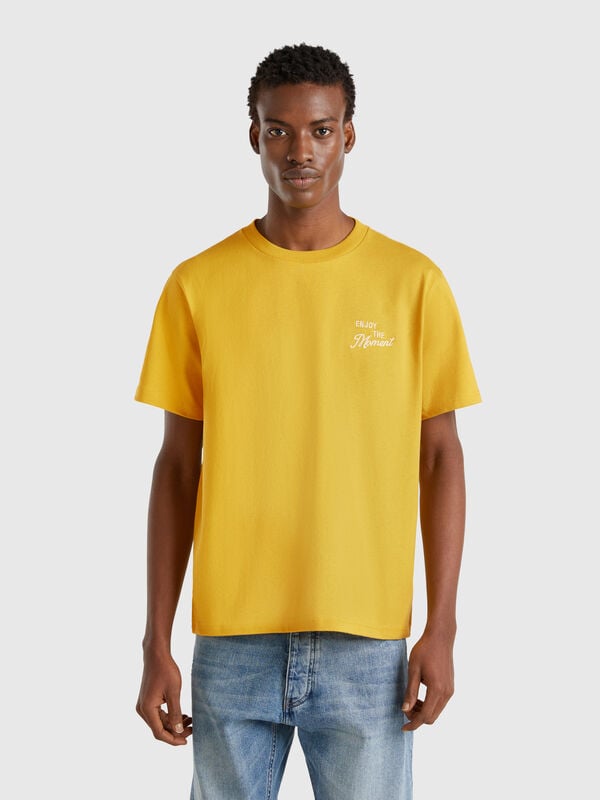 Camiseta de algodón con bordado Hombre
