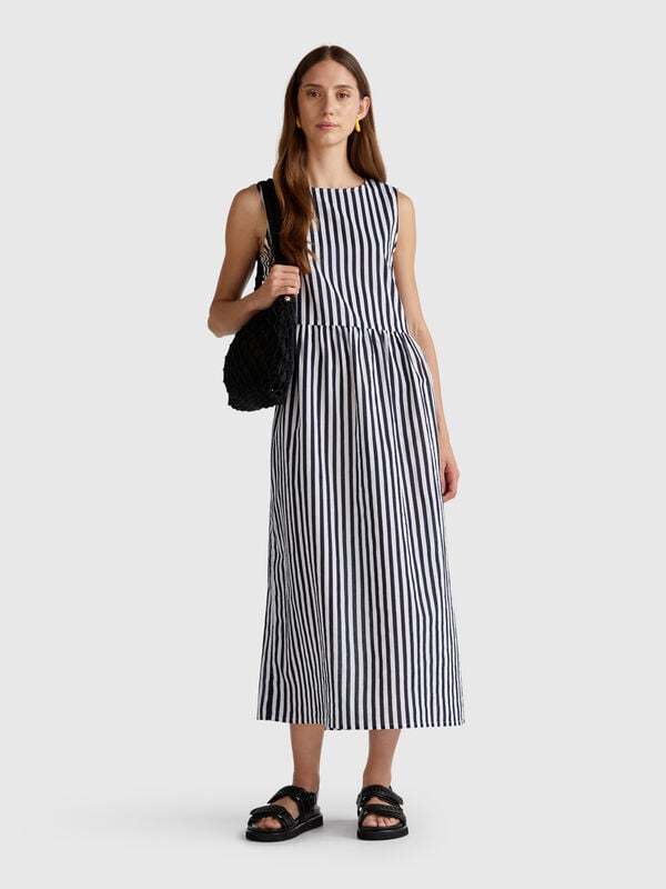 Vestido midi de rayas Mujer