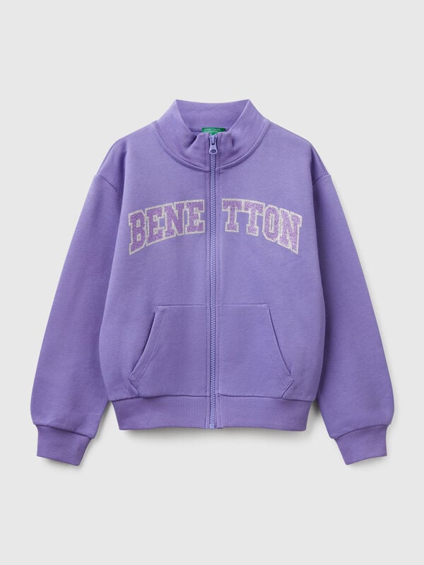 Sudadera con cremallera y cuello alto Niña