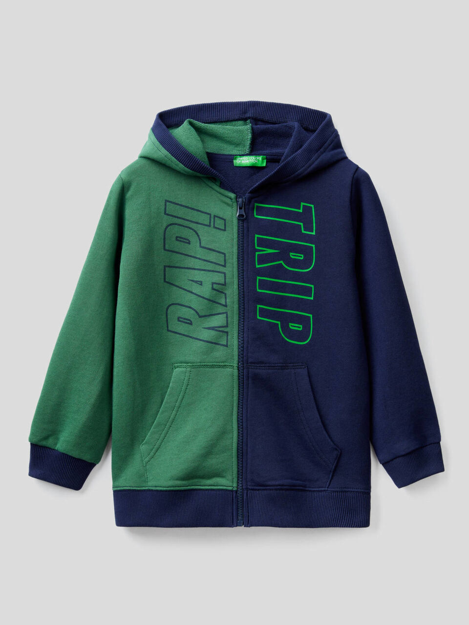 Sudadera bicolor con capucha image number 1
