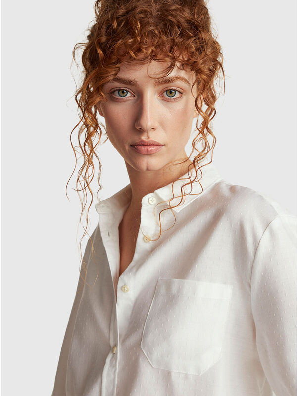 Camisa de mezcla de algodón Mujer