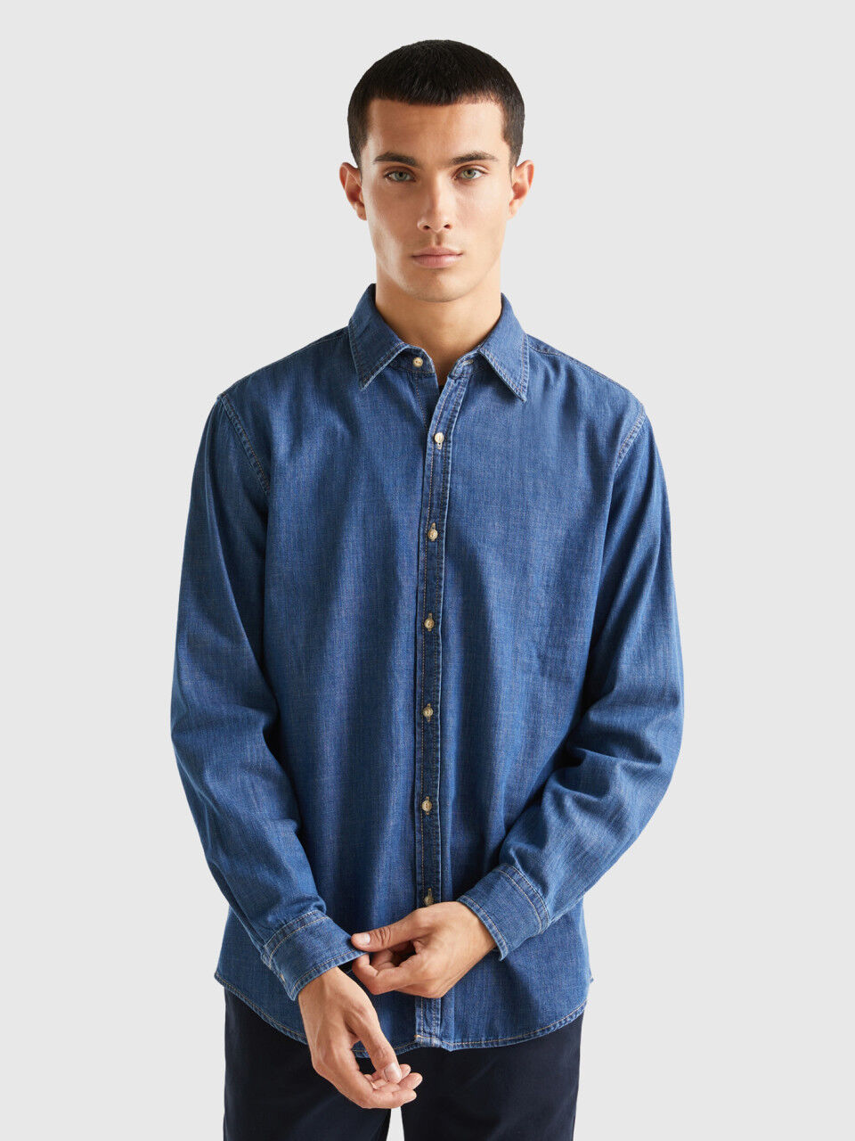 Camisa benetton hombre hot sale