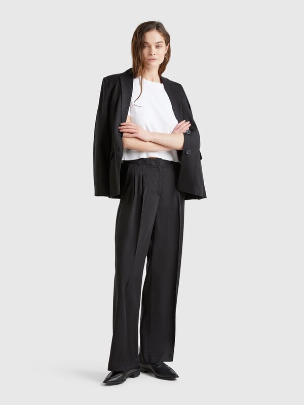 Pantalón ancho fluido Mujer