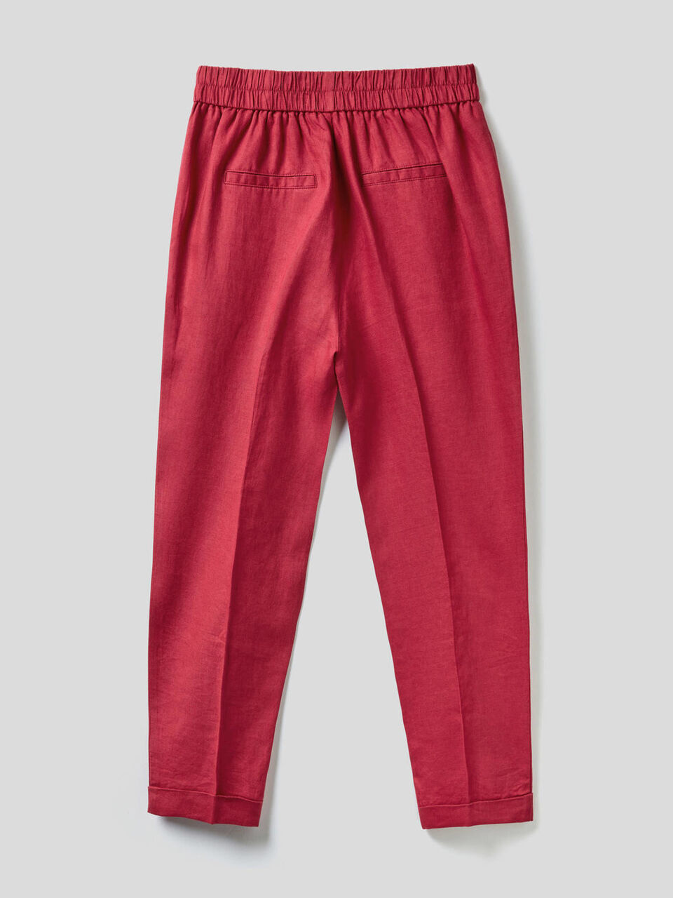 Pantalón cropped de 100% lino image number null
