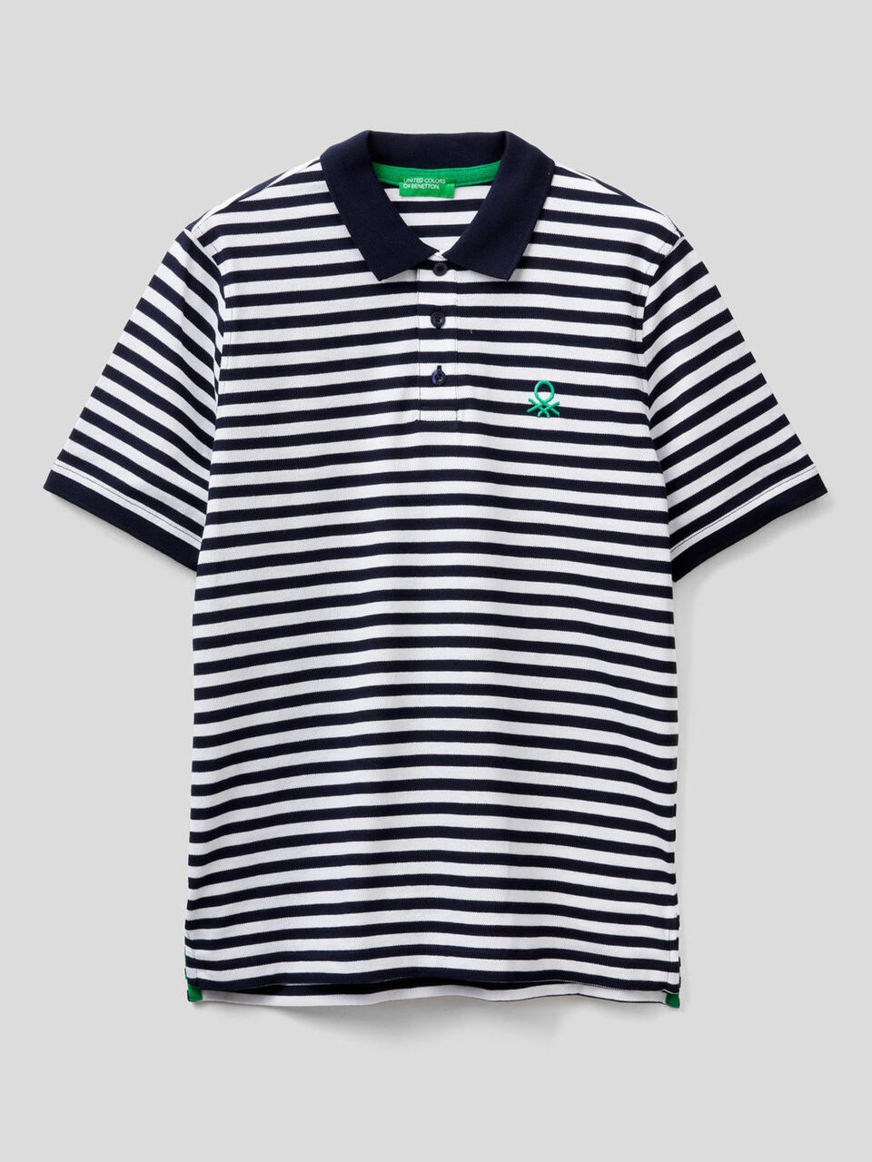 Polo de rayas de algodón elástico image number 1