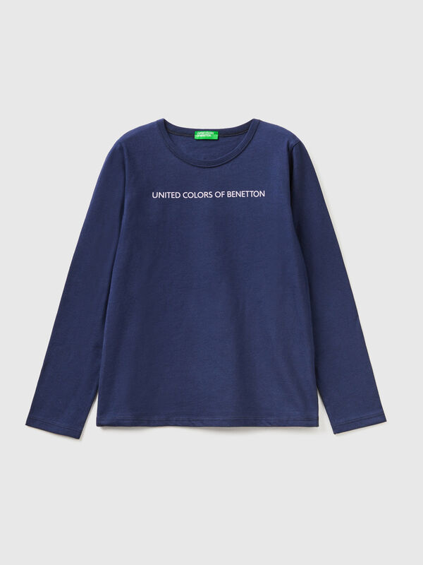 Camiseta azul de manga larga para niña - Prénatal Store Online