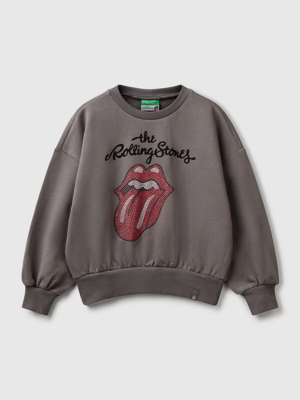 Sudadera oversize "The Rolling Stones" con pedrería Niña