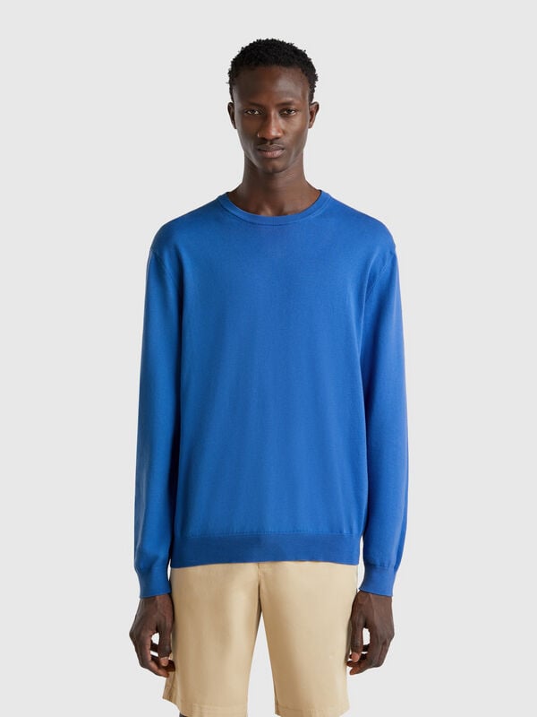 Jersey de cuello redondo de 100% algodón Hombre